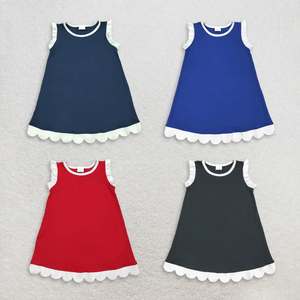 ชุดเดรสเด็กผู้หญิงสีสันสดใส ทรงเอ ไร้แขน แต่งระบายชายกระโปรงสีขาว สำหรับฤดูร้อน - Product Image 1