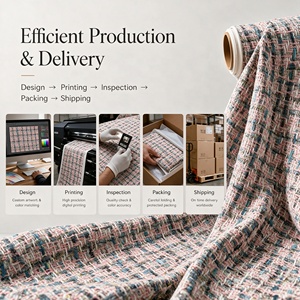 La nueva tela de Tweed tejida teñida a rayas está hecha de hilo y es adecuada para ropa actualmente <span class=keywords><strong>en</strong></span> stock - Product Image 4