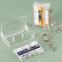 YUZMEI Mini Llaveros Musicales NFC, Colgante de Llavero con Etiqueta de Álbum, Encanto Personalizado de Cinta de Casete, Estuche de Casete NFC de Plástico