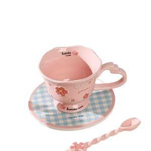 Haute valeur de beauté moderne fleur de cerisier tasse à café en céramique créatif nouvel an présente tasse ménage fille tasse à eau personnalisée - Product Image 5