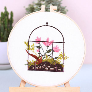 Bordados Starter Kit para Iniciantes Carimbado <span class=keywords><strong>Cross</strong></span> <span class=keywords><strong>Stitch</strong></span> Kits com Flores Bonitas e Plantas Padrões para Adultos Crianças - Product Image 3