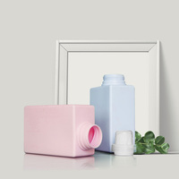 Bouteille en plastique ronde HDPE rose mat de 650 ml pour crème pour le visage et shampoing liquide avec bouchon à vis