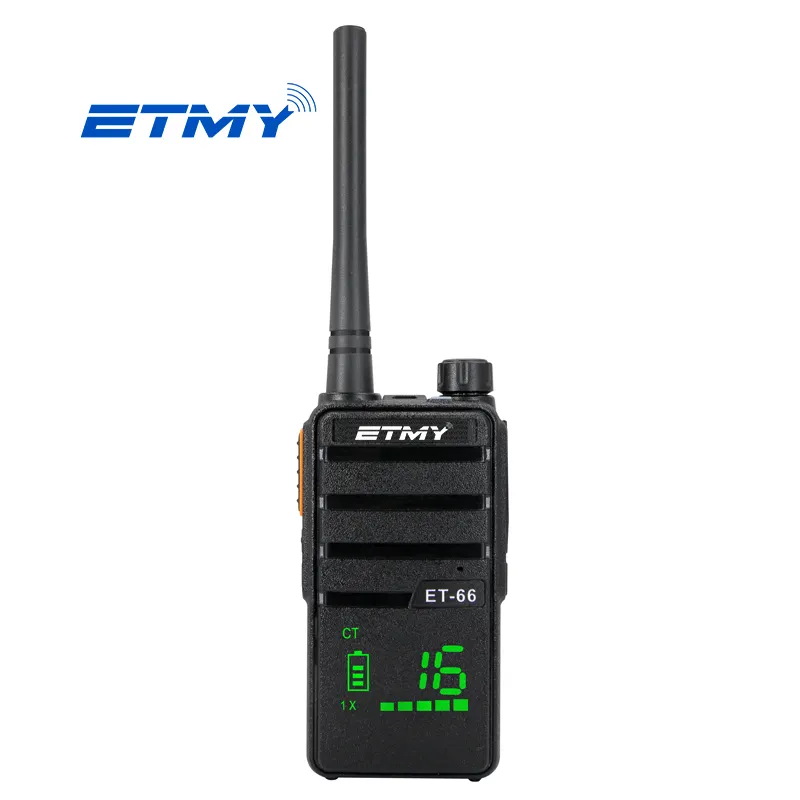 Mini uhf restaurante LED display de longa distância pequeno rádio analógico internet walkie talkie conjunto ET-66