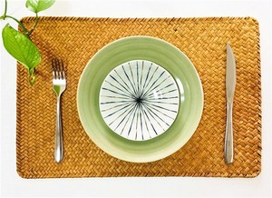 Ensemble de sets de table tissés à la main en jute naturelle, imprimés et tressés, pour table à manger de 6 personnes, set de table en rotin de 40 cm - Product Image 5