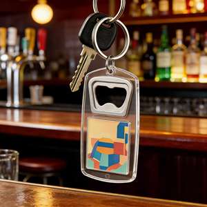 Llavero abridor de botellas de acrílico con LOGO personalizado, abridor de cerveza de plástico, regalo publicitario creativo - Product Image 4
