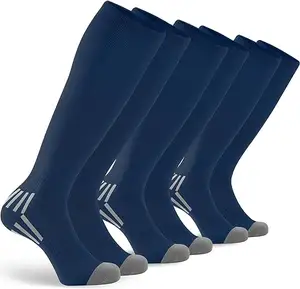 Bas de compression inférieur Baseball haut genou Logo personnalisé bas pour chaussettes de sport de plein air