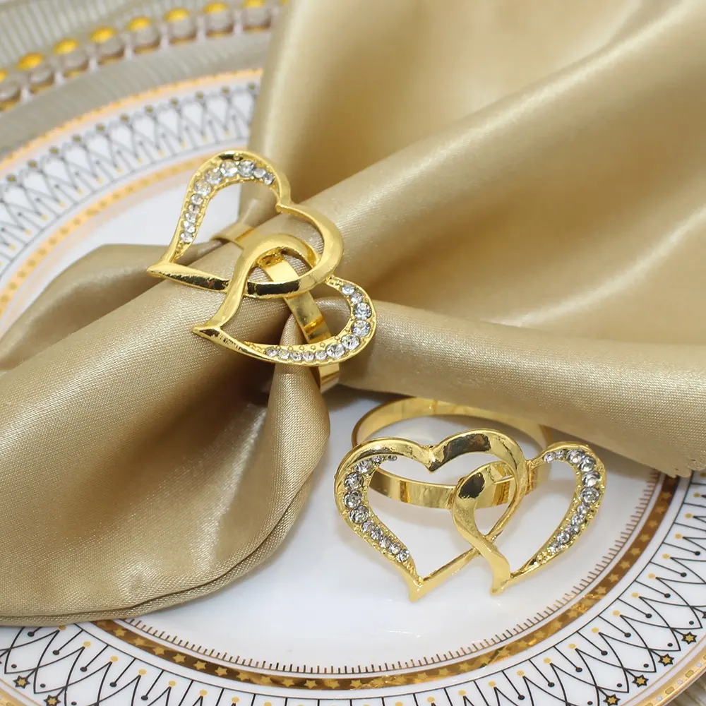 2023 новое красивое металлическое кольцо для салфеток в форме сердца свадебное украшение для салфеток