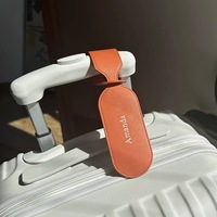Étiquette de bagage en cuir entrelacé de haute qualité avec porte-identifiant, personnalisable avec logo et nom, pour valise et bagage