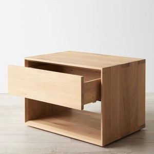 Modern Hotel Furniture Bedroom Nightstand With Storage Drawer and Open <b>Shelf</b> Wall <b>Glassed</b> Nightstand Bed Side <b>Table</b> - Product Image 2