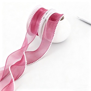 4cm * 5Y Fleur Belle Emballage Ruban pour Bouquet De Fleurs Décoration Reliure <span class=keywords><strong>Fleuriste</strong></span> <span class=keywords><strong>Perle</strong></span> Queue De Poisson Ruban - Product Image 4