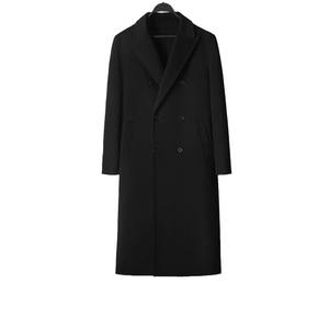 Abrigo de Punto Cruzado para Hombre, Otoño-Invierno, de Lana Negra, Largo, con Cierre de un Solo Botón, Cuello Alto, Estilo Blazer <span class=keywords><strong>Juvenil</strong></span> - Product Image 5