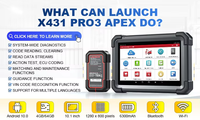 Meluncurkan X431 PRO3 APEX 12V Diagnostic Scanner Alat OBD2 Otomatis Layar LCD 10.1 inci WiFi 1 Tahun Garansi Mendukung 110+ Merek Mobil