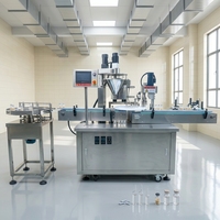 Machine automatique de remplissage, bouchage et sertissage de flacons cosmétiques en verre de 1 à 10 ml pour poudre