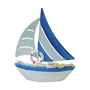 เรือดีบุกสไตล์เมดิเตอร์เรเนียน ของตกแต่งโต๊ะทำงาน รุ่นเรือเดินเรียบรื่น งานแฮนด์เมด ของตกแต่งบ้านสุดสร้างสรรค์ - Product Image 4