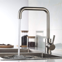 Robinet de cuisine moderne pivotant en acier inoxydable à arc élevé 360 pour lavabos de bar utilitaire pour camping-car