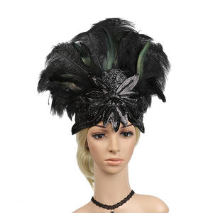 <span class=keywords><strong>Coiffe</strong></span> en plumes fantaisie faite à la main en usine pour Halloween Chapeaux d'église de salutation pour décoration de cheveux de la vie quotidienne pour femmes - Product Image 6