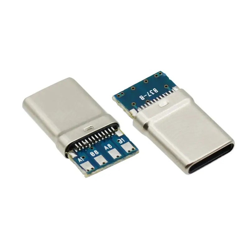 Kandens USB 2.0 Mâle A1 B1 A8 B8 Type C Plug 24 Pin 4 Core Single CC Point C Type Connecteur Shell No Crack pour une charge rapide