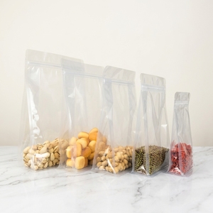 Sachet Doypack Transparent avec Fermeture Zip Refermable, Plusieurs Tailles, Emballage en Plastique Alimentaire pour Noix, Céréales, <span class=keywords><strong>Épices</strong></span> et Stockage de Snacks - Product Image 1