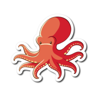 Feuille de petits autocollants en vinyle tendance années 90/80, motifs animaux de dessin animé et océan, pour coque de téléphone et ordinateur portable, en gros