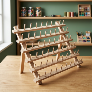 AA0187 Soporte de Madera para Hilos |   Organizador de Hilos de Madera Hecho a Mano, Simple y Duradero, para Herramientas de Tejer y Crochet - Product Image 1