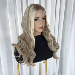 Wholesale Lace <b>Top</b> European Human Hair Jewish Wig Kosher Wigs <b>Ombre</b> Color for White Women Medical Wigs Cuticle Aligned Raw Hair - Product Image 2