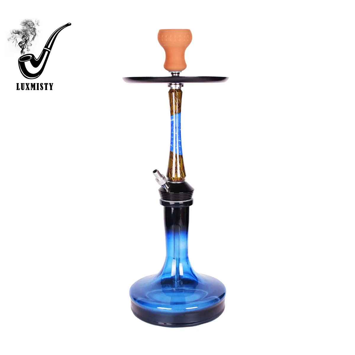 Superficie Lisa curva Hookah Shisha de pie vertical Shisha Hookah set accesorios de humo de agua