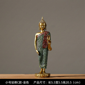 Venta al por mayor del sudeste asiático estatuas de <span class=keywords><strong>Buda</strong></span> reclinado adorno resina restaurante tailandés entrada TV gabinete Zen decoración del hogar - Product Image 6