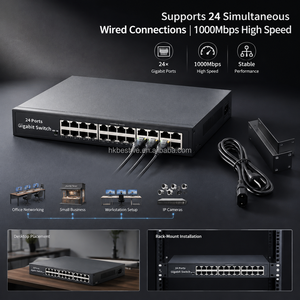 Switch Ethernet Gigabit non géré 24 ports Plug and Play, montage en rack 1U, 10/100/1000 Mbps, RJ45, pour réseau de bureau - Product Image 2