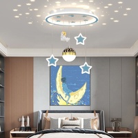 Plafonnier LED 42W Astronaute Star Sky Top Design 40*45CM Lampes suspendues modernes pour chambre d'enfants Plafonniers LED à intensité variable