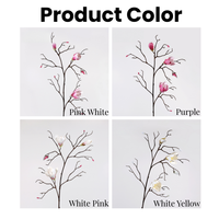Bunga Magnolia Buatan Baru Tahun 2026, Panjang 98cm, Warna Pink Putih, untuk Dekorasi Ruang Tamu, Rumah, dan Pernikahan