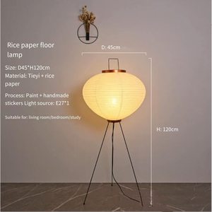 Lámpara de Pie de <span class=keywords><strong>Papel</strong></span> de Arroz Japonesa Hecha a Mano con Base Cromada, Decoración para el Hogar, Producto de Artesanía en <span class=keywords><strong>Papel</strong></span> - Product Image 2