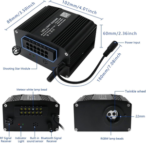 Kits de plafond étoilé 2-en-1 à fibres optiques scintillantes pour voiture, avec contrôle par application, éclairage LED effet météore et fibres optiques pour plafond étoilé - Product Image 3