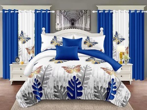 Luxe Goede Kwaliteit 9 Stuks Bedspreiding Set Katoen 9 Stuks <span class=keywords><strong>Bed</strong></span> Uitgespreid Met Gordijnen - Product Image 2