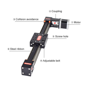 Modulo lineare a cinghia sincrona modulo guida motorizzato a scorrimento lineare motorizzato guida lineare precisa Include motore passo-passo basso Nois - Product Image 4