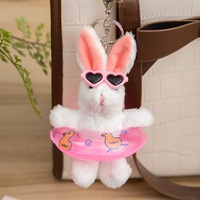 Llavero de Peluche de Conejito con Suéter Romántico, Colgante Kawaii para Bolsa, Regalo de San Valentín