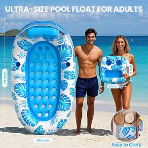 JOSEN Radeau Flottant en PVC pour Adultes avec Pare-Soleil, Hamac de Piscine, Porte-Gobelet Portable - Conception Épaissie - Product Image 3