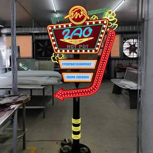 Maßgefertigtes <span class=keywords><strong>LED</strong></span>-beleuchtetes Spezielles Kreatives Werbe-Augenmerksamkeits-Schild Auffälliges Wegweiser-Schild für Außenbereich Ladenfront-Pfostenschild Beschilderung für Unternehmen - Product Image 6