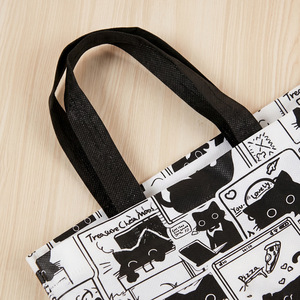 Xinsen Cartoon Black <b>Cat</b> Non Woven Bag Spunbond <b>Fabric</b> Tote For Gift And Clothing Packaging - Product Image 4