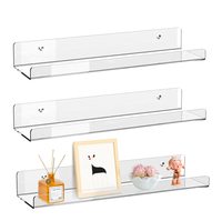 Ventes directes d'usine présentoir mural en acrylique transparent présentoir flottant multifonctionnel