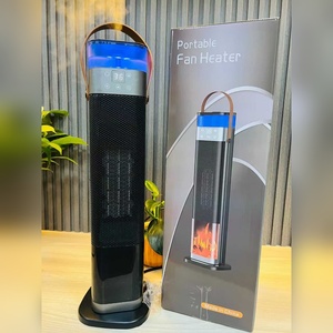 Portable PTC Ceramic <b>Fan</b> <b>Heater</b> with 3D Flame Effect LCD Touch Control Adjustable Thermostat - Product Image 1