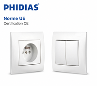 Interruptor de Pared de un Solo Polo Phidias U3 de Grado de Ingeniería, 86x86mm, Enchufe EU/UK/US, 10A 16A 250V, Latón Duradero, PC, CE, ISO, 2 Años de Garantía