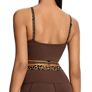 <b>Leopard</b> <b>Print</b> Yoga Set <b>High</b> Waisted Crisscross Strap Crop <b>Top</b> With Cut-Out Design Breathable Activewear For Women - Product Image 4