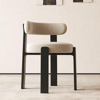 Chaises de salle à manger en bois de frêne avec assise en velours, style usine moderne, ensemble durable de table et chaises en bois Md Century