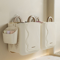Panier à linge mural pliable en plastique PP avec petit panier séparé pour usage domestique, couleur et logo personnalisables