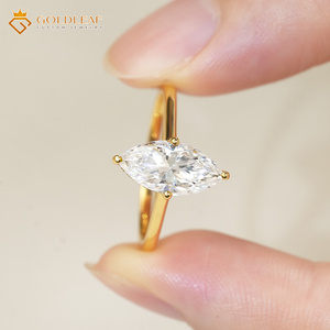 Goldleafgem Custom 1CT 2CT 3CT Marquise Cut Luxury Engagement Diamond Wedding <b>Ring</b> 14K Gold Plated Sterling <b>Silver</b> <b>925</b> - Product Image 5