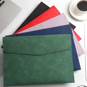 A4 File Holder Folder amplop dokumen tas bisnis tas kerja PU kulit portofolio