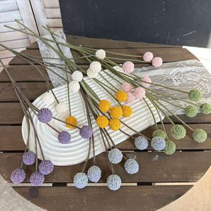 Fleurs artificielles Jinxi Golden Ball en soie, décoration de mariage et de maison, violet, rose, blanc, bleu, jaune, vert - Product Image 2