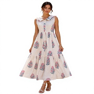 2023 New Arrivals Summer Eco-Friendly Women's Casual Bohemian Floral Floor-Length <b>Dress</b> Tie Dye Gypsy Chic <b>Viscose</b> Lace Leopard - Product Image 1