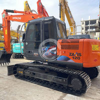 Excavatrice Hitachi d'occasion du Japon, 12 tonnes, EX120 ZX120, avec lame de bulldozer, moteur Isuzu et boîte de vitesses