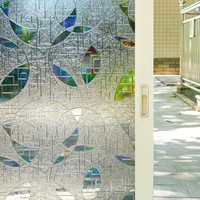 Wohndekor Strukturierte Milchglasfolie, Klebefreie Statische Sichtschutz-Glasfolie, Abnehmbare Dekorative Fensterfolie